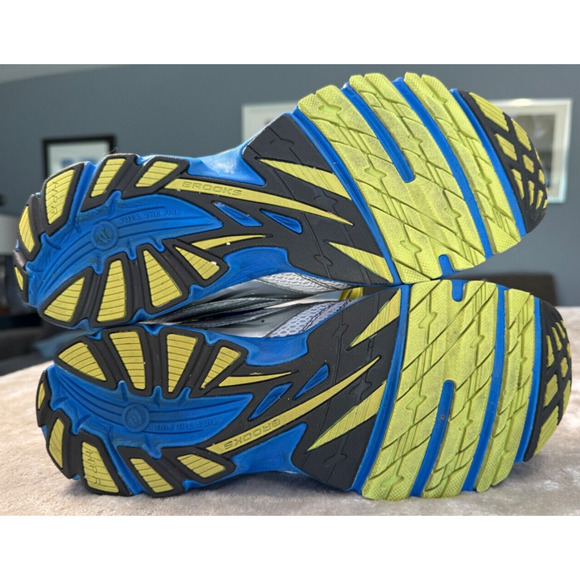 Brooks Launch Metallic Silver Blue Green Athletic Running Shoes Mens Size 13 - Picture 5 of 9